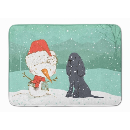 Carolines Treasures Black Spaniel Snowman Christmas Machine Washable Memory Foam Mat CK2070RUG